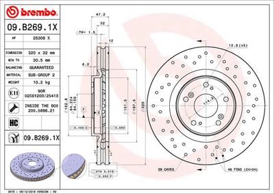 Bromsskiva BREMBO 09.B269.1X