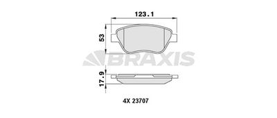 Комплект тормозных колодок, дисковый тормоз BRAXIS AA0246 для FIAT PANDA
