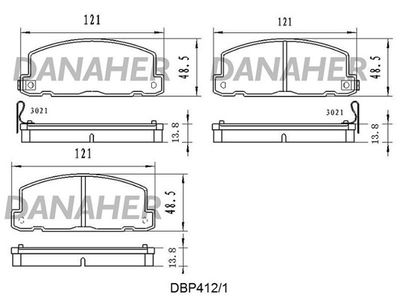 Комплект тормозных колодок, дисковый тормоз DANAHER DBP412/1 для ISUZU GEMINI
