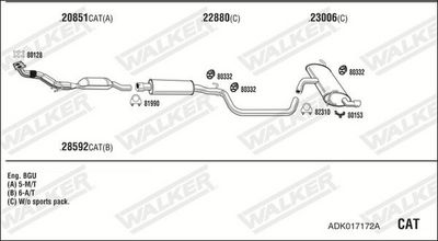 Изпускателна система WALKER ADK017172A