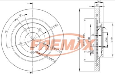 FREMAX BD-7039 Тормозные диски  для MITSUBISHI PAJERO (Митсубиши Пажеро)