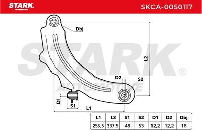 носач, окачване на колелата STARK SKCA-0050117