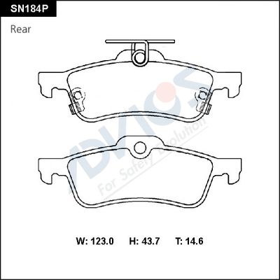 Комплект тормозных колодок, дисковый тормоз ADVICS SN184P для DAIHATSU CHARADE