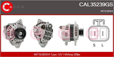 CASCO CAL35239GS Генератор для MITSUBISHI PAJERO III Canvas Top (V6_W, V7_W)