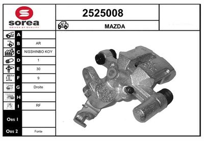 EAI 2525008 Тормозной суппорт  для MAZDA (Мазда)