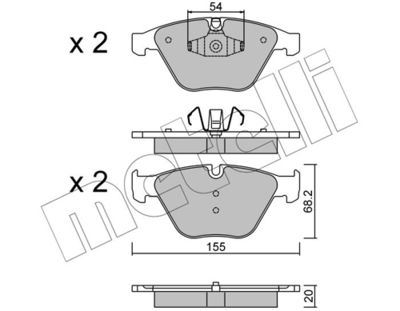 Комплект тормозных колодок, дисковый тормоз 22-0558-6