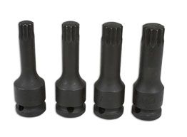 Laser Tools Spline Bit Set 1/2"D 4pc