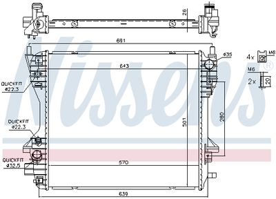 Motorradiator (handmatig) past: JAGUAR XF I, XF SPORTBRAKE, XJ 2.0/2.2D/3.0D 03.09-12.19