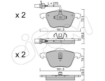 Bremsbelagsatz, Scheibenbremse