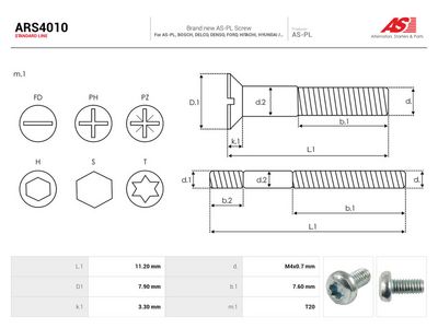 Komplet za popravak, alternator AS-PL AS ARS4010