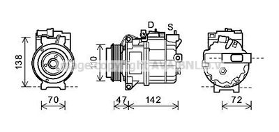 AVA QUALITY COOLING AUAK208 Компрессор кондиционера  для LAND ROVER RANGE ROVER III (L322) 4.4 4x4
