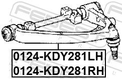 Control/Trailing Arm, wheel suspension 0124-KDY281LH