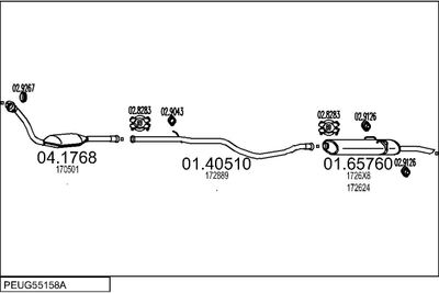 Układ wydechowy MTS PEUG55158A132697