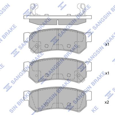 Комплект тормозных колодок, дисковый тормоз Hi-Q SP1997 для CHEVROLET SPARK
