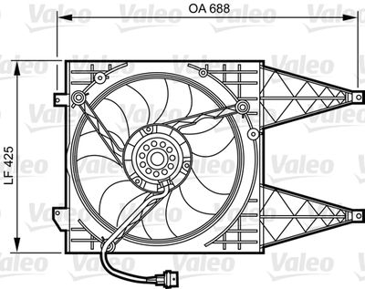 Вентилятор, охлаждение двигателя VALEO 696375 для SEAT CORDOBA