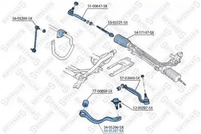 носач, окачване на колелата STELLOX 54-05297-SX