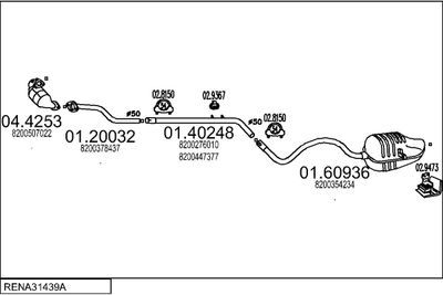 SISTEM DE ESAPAMENT MTS RENA31439A020890