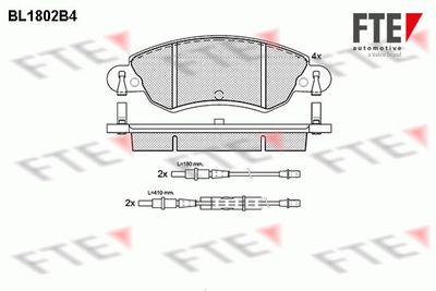 Комплект тормозных колодок, дисковый тормоз FTE BL1802B4 для CITROËN C5