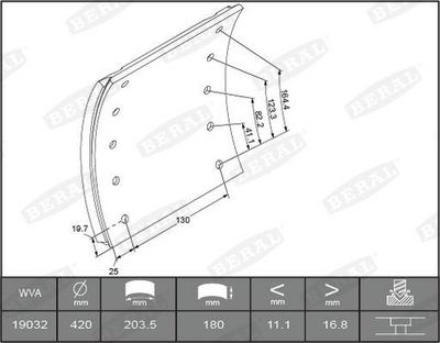 BERAL Brake Lining Kit, drum brake