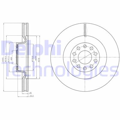 DELPHI BG9018 Тормозные диски для AUDI A8 D2 (4D2, 4D8)