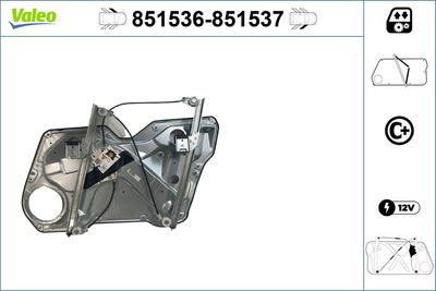 стъклоподемник VALEO 851537
