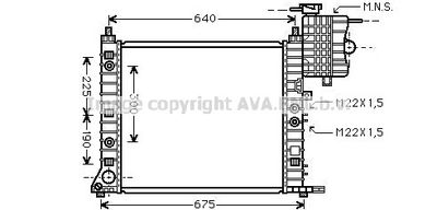 Радиатор, охлаждение двигателя AVA QUALITY COOLING MSA2243 для MERCEDES-BENZ V-CLASS