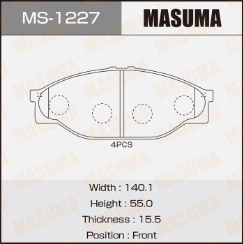 Комплект тормозных колодок MASUMA MS-1227 для TOYOTA HIACE
