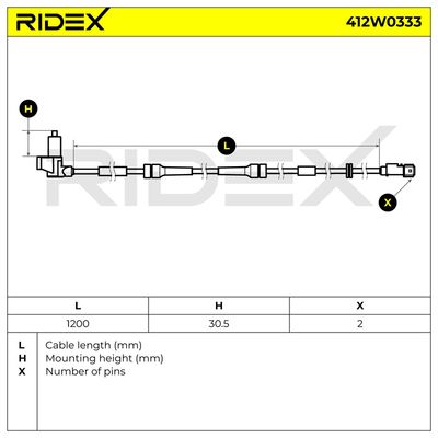 датчик, обороти на колелото RIDEX 412W0333