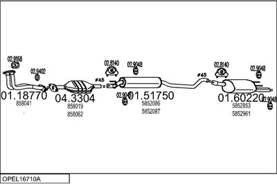 SISTEM DE ESAPAMENT MTS OPEL16710A001842