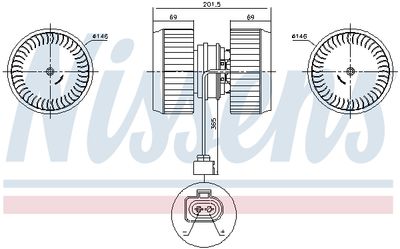 Вентилятор салона NISSENS 87238 для AUDI A8