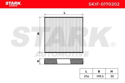 Филтър купе (поленов филтър) STARK SKIF-0170202