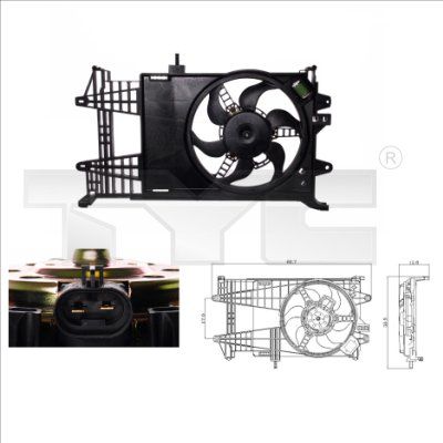 TYC 809-0003 Вентилятор системы охлаждения двигателя  для FIAT IDEA (Фиат Идеа)
