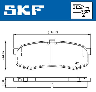 Комплект тормозных колодок, дисковый тормоз VKBP 90136