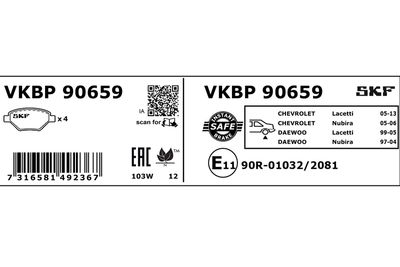 SET PLACUTE FRANA FRANA DISC SKF VKBP90659 2