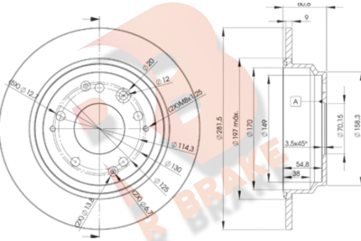 R BRAKE 78RBD22469 Тормозные диски  для HONDA LEGEND (Хонда Легенд)