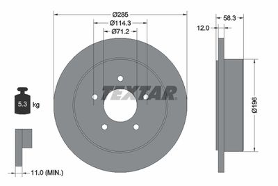 Тормозной диск TEXTAR 92169100 для FORD USA EXPLORER