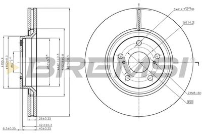 BREMSI CD7754V Тормозные диски для TOYOTA VERSO (_R2_) 2.2 D-CAT (AUR21_)
