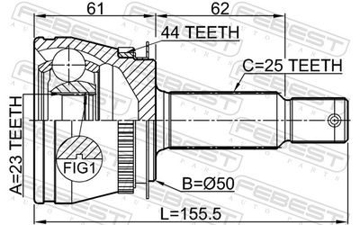 Joint Kit, drive shaft 1210-LANA44