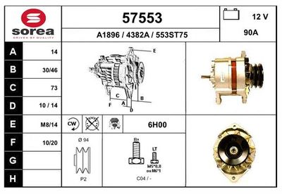 Генератор EAI 57553 для NISSAN SERENA