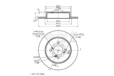 Тормозной диск ASHUKI by Palidium K016-59 для SUZUKI SWIFT