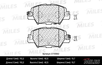 Комплект тормозных колодок, дисковый тормоз MILES E110562 для MAZDA CX-5