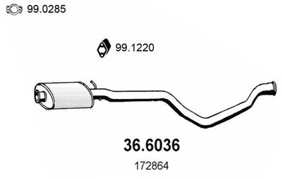 ASSO 36.6036 Глушитель выхлопных газов  для PEUGEOT 405 I Break (15E) 1.9