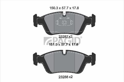 комплект спирачно феродо, дискови спирачки PAGID T1177N