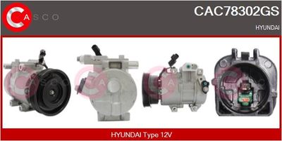 CASCO CAC78302GS Компрессор кондиционера  для HYUNDAI i20 I (PB, PBT) 1.4 CRDi