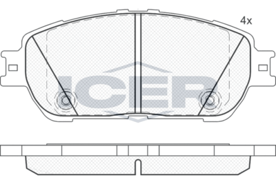 Комплект тормозных колодок, дисковый тормоз ICER 181690-200 для TOYOTA ALPHARD