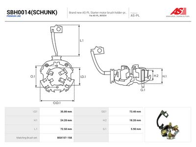 Držiak, uhlíkový zberač AS-PL SBH0014(SCHUNK)