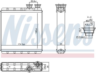 Värmeväxlare, kupévärmare NISSENS 707302