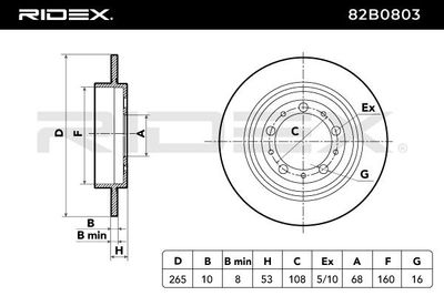 спирачен диск RIDEX 82B0803