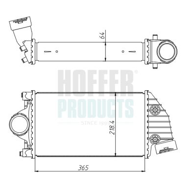 интеркулер (охладител за въздуха на турбината) HOFFER 995032