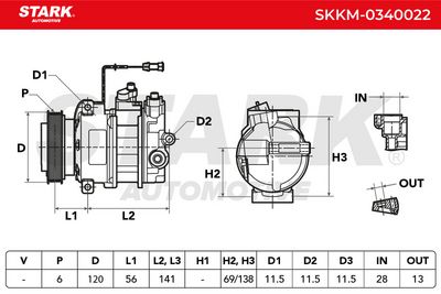 компресор, климатизация STARK SKKM-0340022